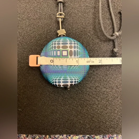 Nason Moretti Murano Mid Century Modern Satinato Satin Pendant Necklace-GORGEOUS - Picture 6 of 6